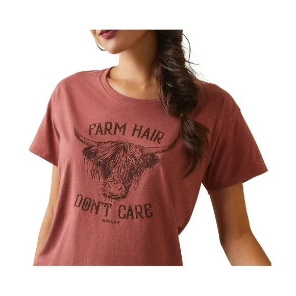 Ariat Farm Hair Graphic Tee Western Country Casual Top Women's M - Picture 1 of 5